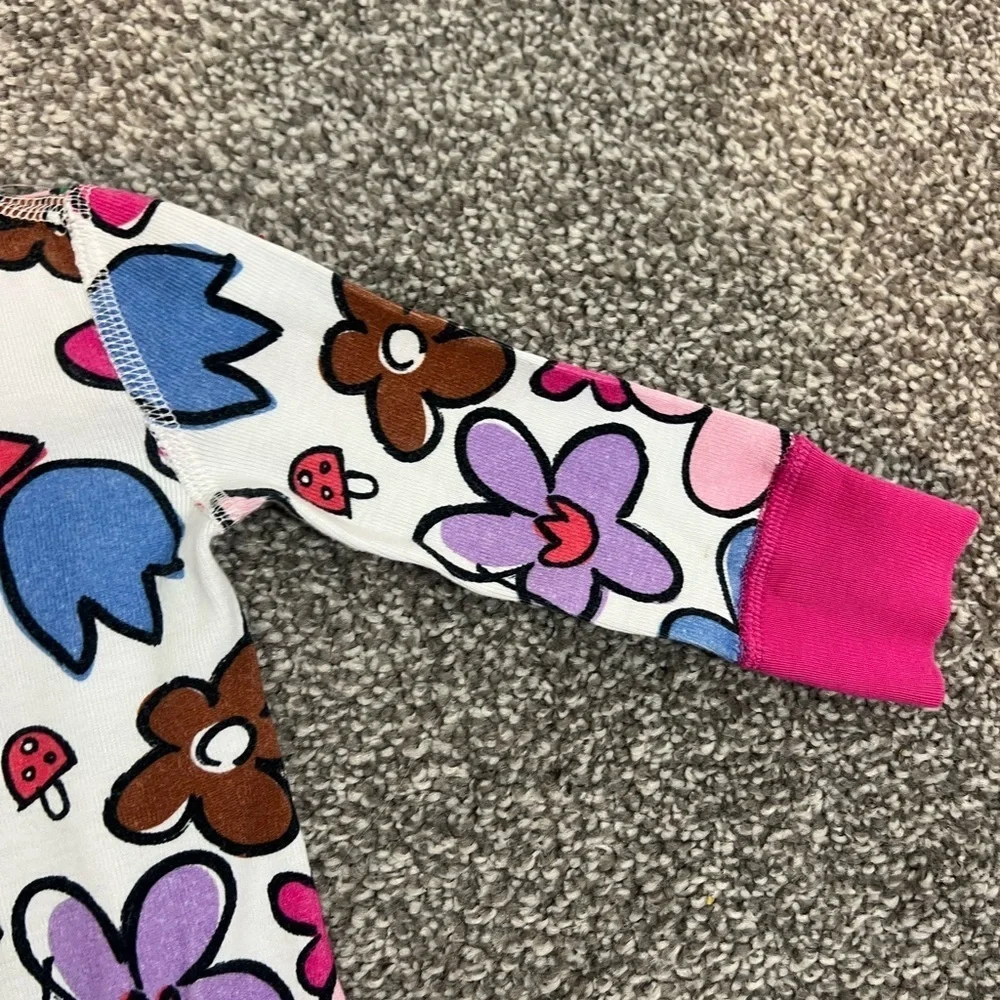 Hanna Andersson Floral Kids One Piece pajamas 6-12 months
